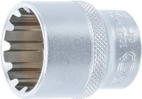 BGS Steckschlüssel-Einsatz Gear Lock 10224, Antrieb 1/2 Zoll, SW 24 mm, Silber - Bild 1