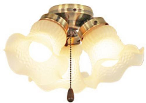 CasaFan 3 MP 3 Deckenventilator-Leuchte mit Glas in Weiß und Messing sowie E27 Fassung - Bild 1