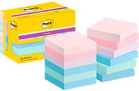 Post-it Super Sticky Notes Soulful Collection Haftnotizen in Pink, Blau und Multicolour, B: 47,6 mm x T: 47,6 mm, 12 Blöcke mit je 90 Blatt - Bild 1