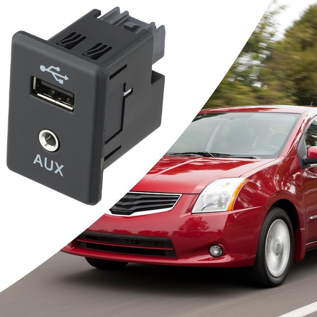 Nissan AUX Stereo Audio Adapter Buchse 3,5 mm Jack für Modelle 2013-2019 Schwarz 28023-4BA0B - Bild 1