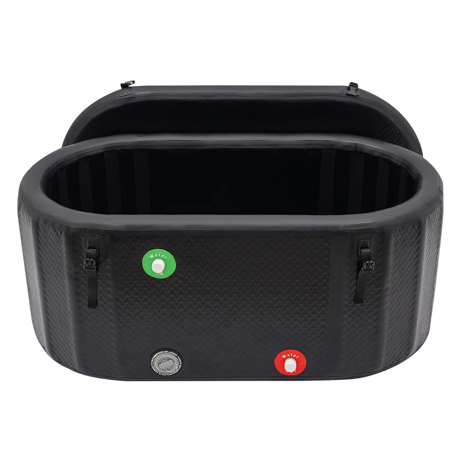 Bymaocar Tragbare Aufblasbare Eisbadewanne Kaltwasser-Tauchbecken in Schwarz für Erwachsene aus PVC-Gummi mit Luftpumpe und Reparaturset zur Muskelregeneration, B/T/H: 132 x 70 x 62 cm - Bild 4
