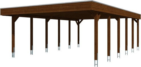Skanholz Carport Friesland aus Holz in Nussbaum Braun B/T: 557 x 860 cm, Höhe: 254 cm - Bild 3
