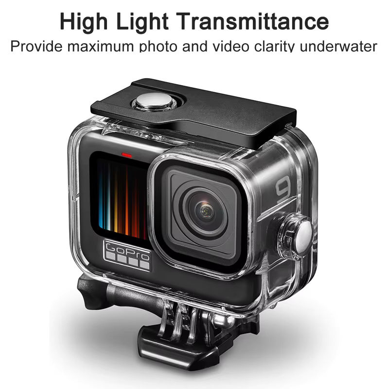 Wasserdichtes Gehäuse für GoPro Hero 12, 11, 10 und 9 in Schwarz als Tauchschutzhülle für Unterwasseraufnahmen - Bild 3
