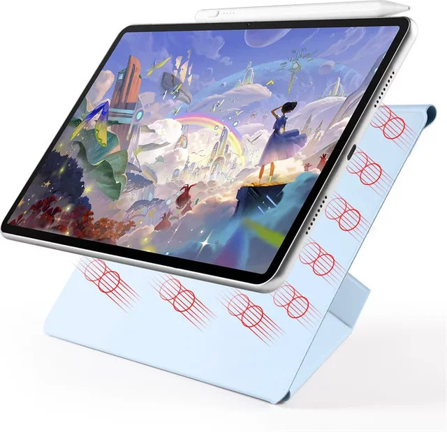 Magnetische Schutzhülle für Huawei MatePad Air 12 Zoll in Grau und Blau - Bild 1