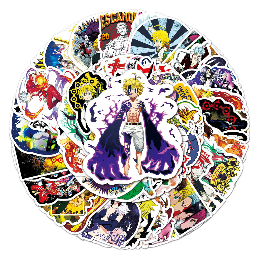 Bandai Cartoon Anime Graffiti Aufkleber Sieben Todsünden Multicolour für DIY Gitarre Telefon Skateboard und Wasserbecher - Bild 2