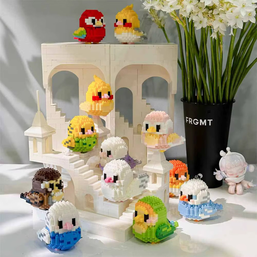 Kmoist Mini Bausteine Set mit 12 verschiedenen Tierfiguren, kreatives DIY Spielzeug für Kinder in Mehrfarbig - Bild 2