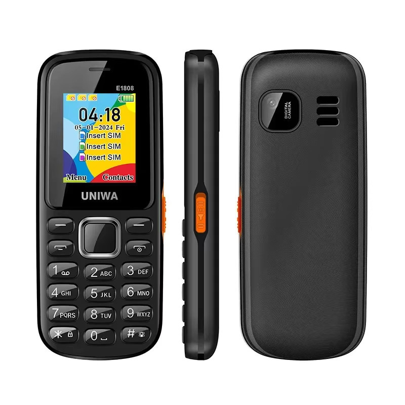 UNIWA E1808 2G Tastatur Telefon in Schwarz mit 1,77 Zoll Display und 800 mAh Akku - Bild 2