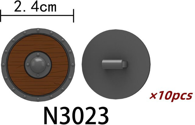 BELA Wikingerschild-Waffen-Bausteinspielzeug, 10-teiliges Set, ab 6 Jahren - Bild 1