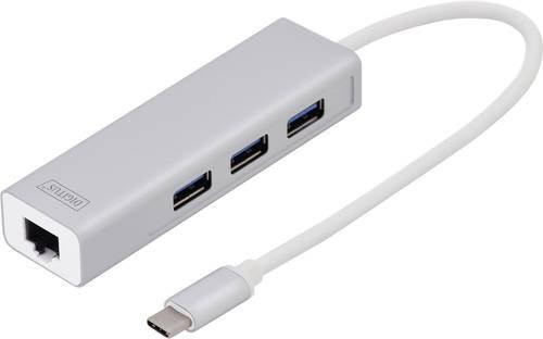 Digitus USB-C Multiport-Hub DA-70255 mit 3x USB-A und RJ-45 Ethernet Anschluss in Silber - Bild 1
