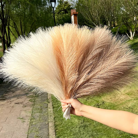 15 Stück künstliches Pampasgras ZQCXLD flauschiger Schilfrohrstrauß zur Dekoration für Hochzeit, Party und Zuhause