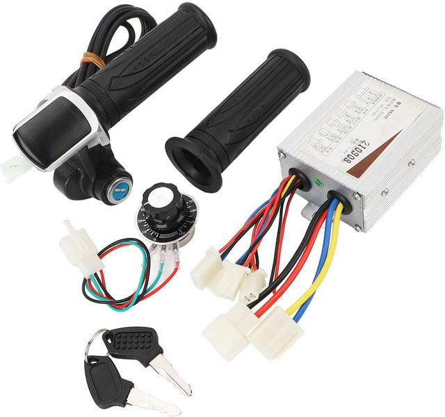 Shoemst Elektrofahrrad Controller 24V 500W mit Gasgriff, quadratischem Bildschirm und Geschwindigkeitsregler in Schwarz - Bild 1
