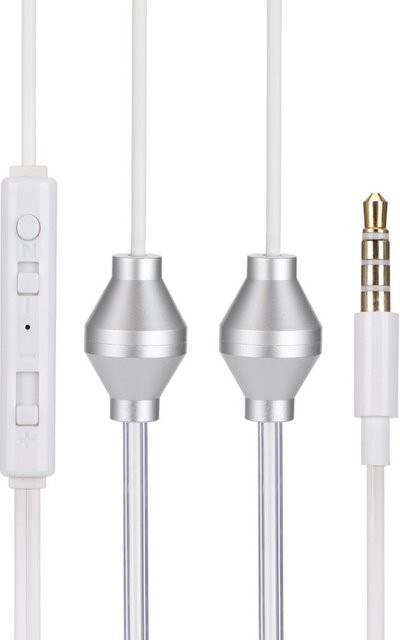 mfySpace In-Ear Kopfhörer mit Luftakustikschlauch und Doppel-Spiral-Kopf, 3,5 mm Klinkenanschluss, Weiß/Transparent - Bild 1