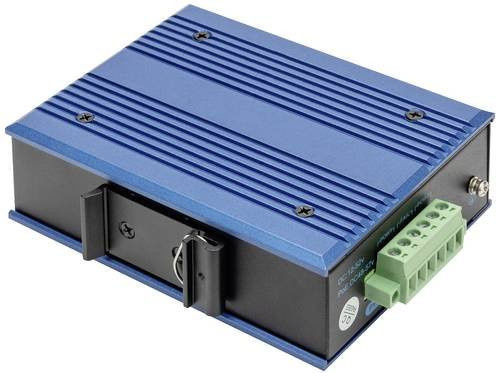 Digitus Industrial Ethernet Switch DN-651135 Unmanaged Gigabit PoE mit 4x 10/100/1000Base-TX und 1x 1000Base-FX SFP Port in Blau - Bild 1