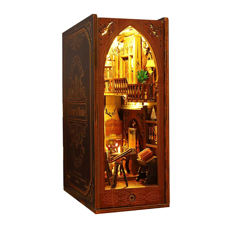 zuuton Bücherregal-Set aus Holz Miniatur-Puppenhaus 3D-Puzzle - Bild 3