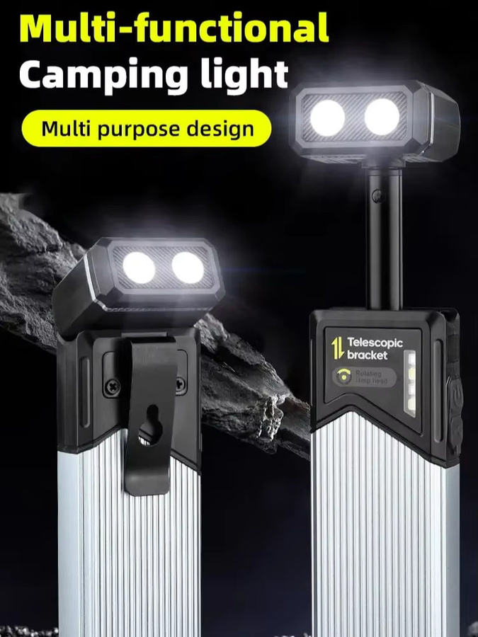 Multifunktionale Arbeitsleuchte und Outdoor-Campingleuchte in Schwarz, wiederaufladbare magnetische Taschenlampe mit Flutlichtfunktion - Bild 7