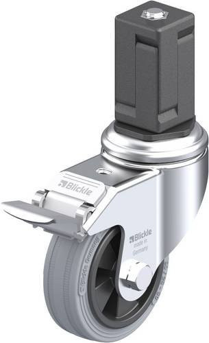 Blickle Lenkrolle LKRA-VPA 80G-11-FI-EV17 mit Feststeller, Rad-Durchmesser: 80 mm, Tragfähigkeit: 80 kg, grau/schwarz, verzinkt - Bild 1