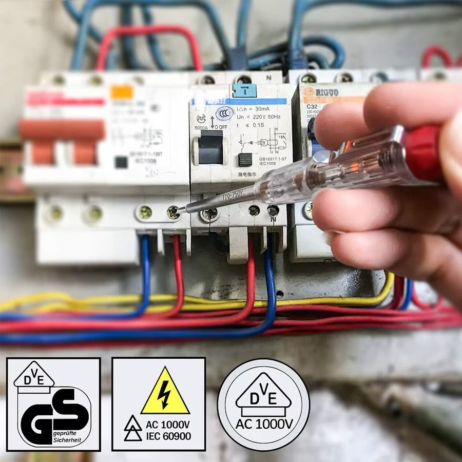 LUCHSHIY 13-teiliges Elektriker-Reparatur-Werkzeug-Set mit 1000-V-Isolierung in Rot, magnetisches Schraubendreher-Set aus Cr-V mit Schlitz, Phillips, Pozidriv und Torx Bits - Bild 3