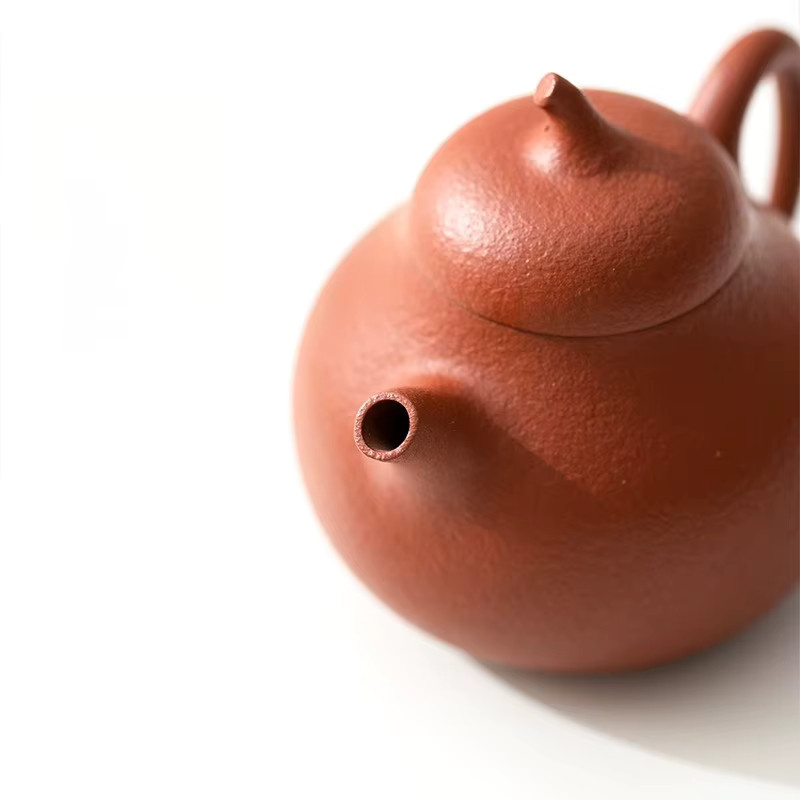 Handgefertigte Zhuni Teekanne aus rotem Ton in Birnenform für die Gongfu-Teezeremonie, Farbe: Rot/Braun - Bild 2