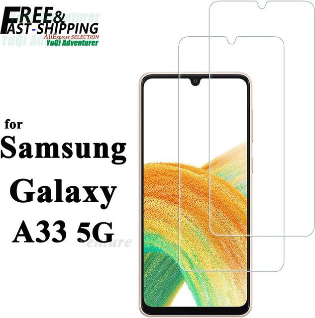 Displayschutzfolie aus gehärtetem Glas für Samsung Galaxy A33 5G, transparent, HD Kristall, 9H Härtegrad - Bild 1