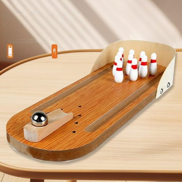 soulbao Mini Bowling, Holz, Desktop Spiele - Bild 1
