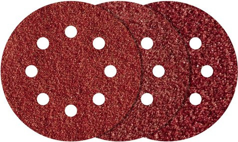 Wolfcraft Schleifscheiben für Exzenterschleifer, 15 Stück, Durchmesser: 125 mm, braun und rot - Bild 1