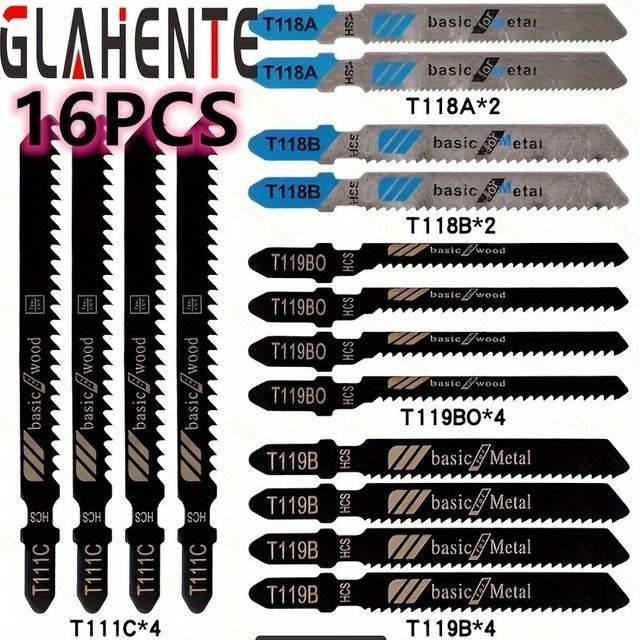 16-teiliges Stichsägeblatt-Set mit T-Schaft aus HCS/HSS für Holz, Metall und Kunststoff in Multicolor - Bild 1