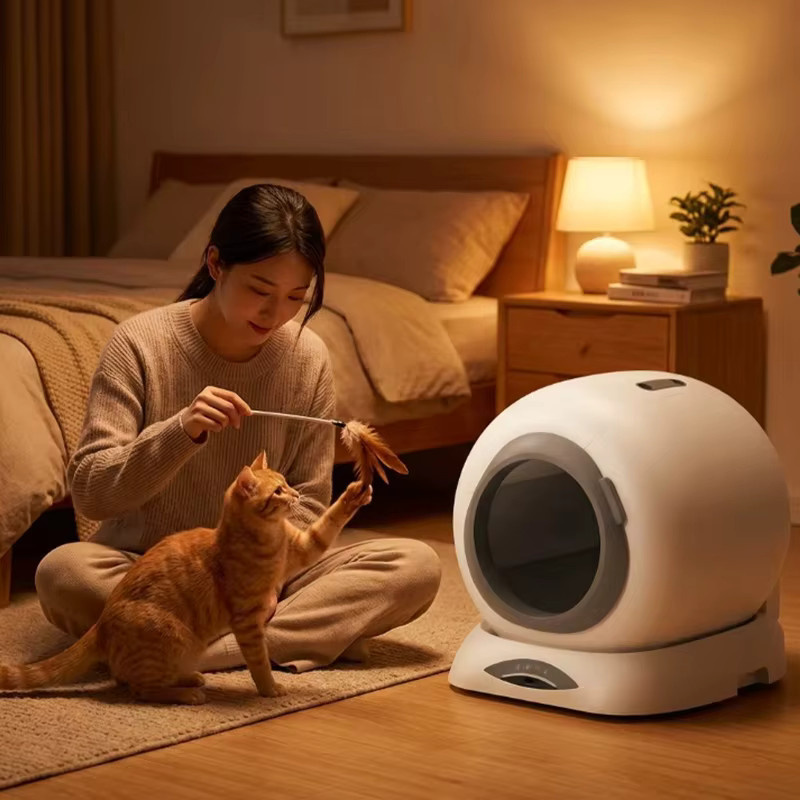 MIAOERDUO Automatische Katzentoilette mit App-Steuerung, selbstreinigendes Smart Pet WC, Weiß, 65L - Bild 3