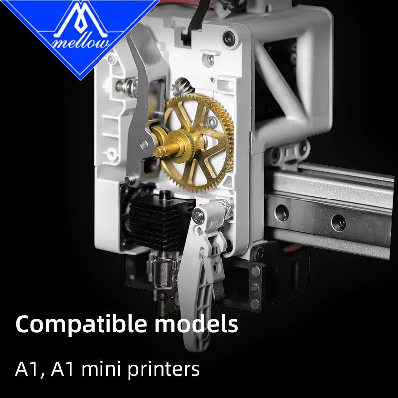 Mellow EvoBambu CNC Ganzmetall DLC-beschichteter Fräsgetriebesatz für Bambu Lab A1 und A1 Mini Extruder in Gold - Bild 4