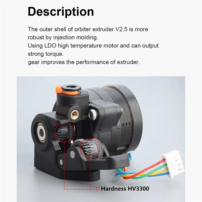 LDO Orbiter V2.5 Extruder mit LDO-Motor-Direktantrieb in Schwarz für Voron 2.4 sowie Creality3D CR-10, Ender3 und PRO Blv FDM 3D-Drucker - Bild 2