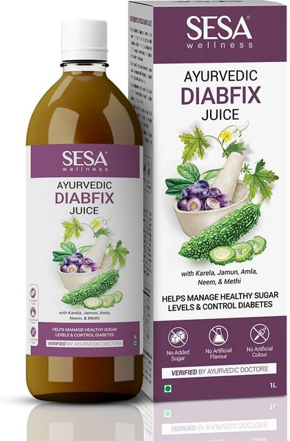 Sesa Ayurvedischer DiabFix Saft, Bittermelone, Jamun, Aloe Vera, Amla, 1 l - Bild 1