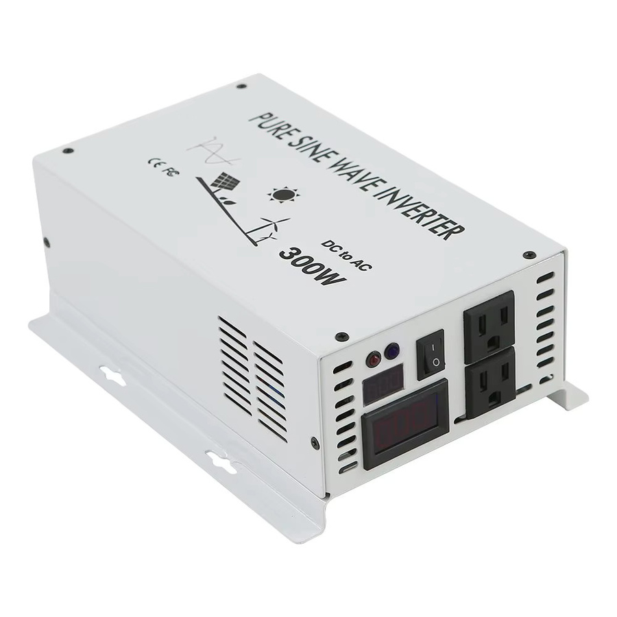 Solar Inverter 300 W Wechselrichter Reine Sinuswelle DC zu AC Spannungstransformator Weiß - Bild 1