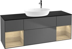V&B Waschtischunterschrank Finion in Anthrazit, Breite: 160 cm, Tiefe: 50,1 cm, Höhe: 50,1 cm - Bild 1