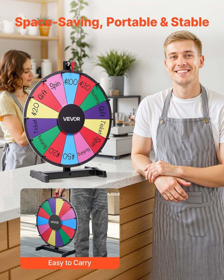 Buying Solutions MB Glücksrad Tisch-Glücksrad-Roulette mit Whiteboard und 2 Markern, Bunt / Mehrfarbig - Bild 7