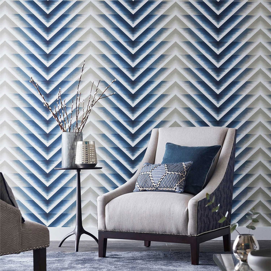 Harlequin Tapete Makalu Moonlight Blau Geometrisches Abstract Non-Woven Modernes Design - Bild 1