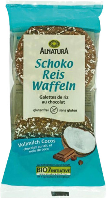 Alnatura Bio Schoko-Reiswaffeln Vollmilch-Cocos 100 g - Bild 1