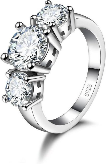 Bandringe 925 Silber, Zirkonia, Unisex, Ringgröße 8 - Bild 1