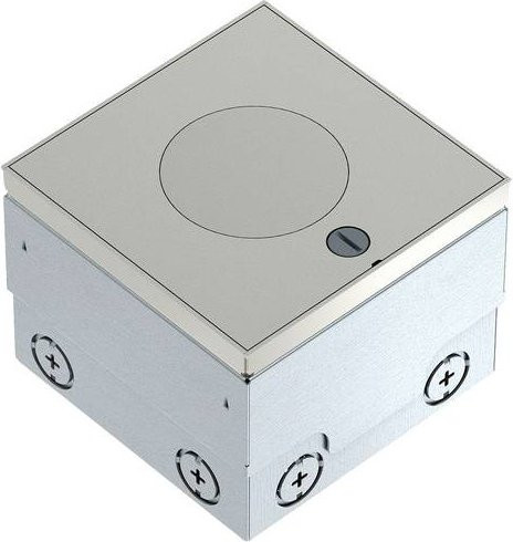 OBO Bettermann UDHOME2 VT2 Bodensteckdose in Silber für den Einbau bündig - Bild 1