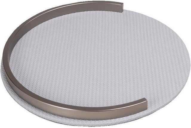 Modernes Aufbewahrungstablett aus Metall in Grau für Schminktisch und Schreibtisch, B/T/H: 31,0 x 31,0 x 3,0 cm - Bild 1