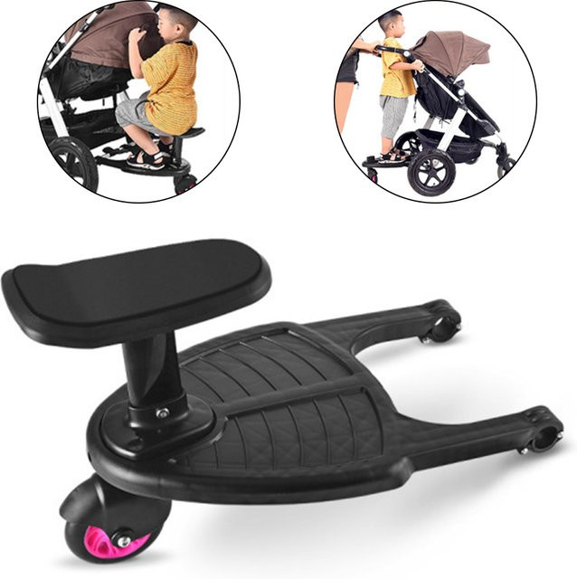 DHDH Pedal Adapter für Kinderwagen in Schwarz zur Erweiterung für ein zweites Kind oder Anhänger mit Stehplatte und Sitz - Bild 1