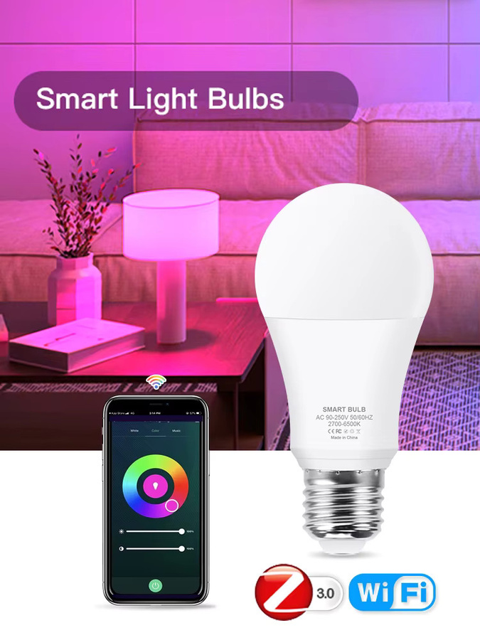 Excellux Smart LED Glühbirne E27 mit Zigbee, Tuya und WiFi, RGB+WW+CW, 18W, kompatibel mit Amazon Alexa und Google Assistant - Bild 4