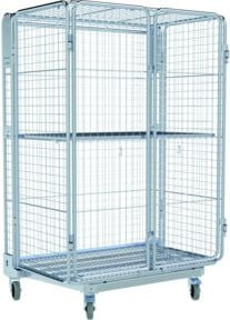 HMH nestainer Gitterbox ADB 1600 ME, 5-seitig, Farbe Silber, B/T/H: 120 x 80 x 160 cm, Stahl, Gittermaschenweite 50 x 100 mm - Bild 1