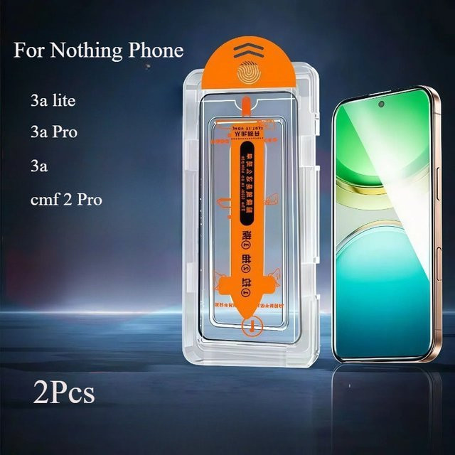 2 Stück Nothing Displayschutzfolie aus 9H gehärtetem Glas für Nothing Phone 3A Lite, 3a und CMF Phone 2 Pro, transparent, inklusive Installationswerkzeug-Set - Bild 1