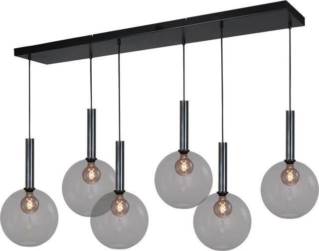 Masterlight Bella 2 Pendelleuchte 6-flammig in Grau mit Glaskugeln aus Glas und Metall - Bild 1