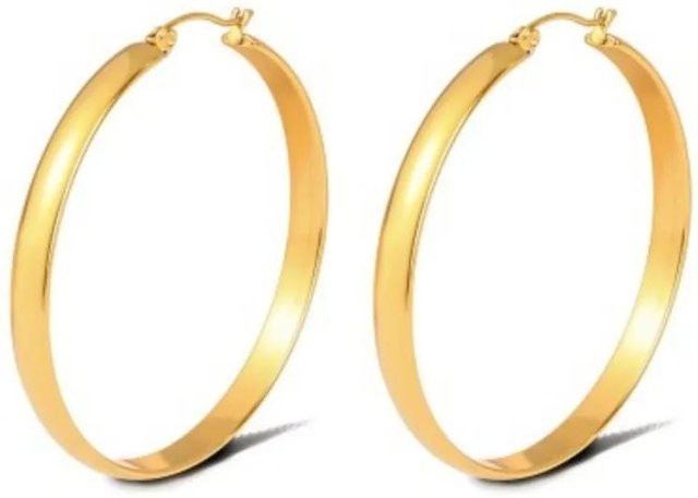 Mariasz Creolen Edelstahl, Gold, Damen, 40mm - Bild 1