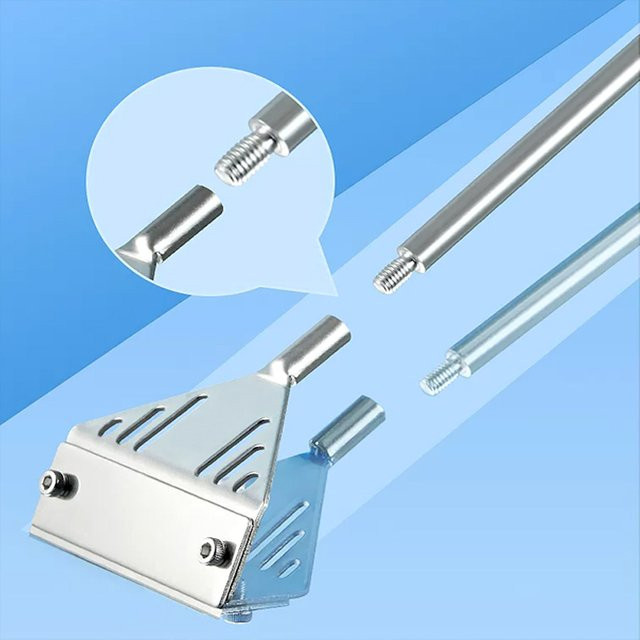 ZRDR Drei-in-Eins Aquarium-Algenentferner Set aus Edelstahl in Silber mit Netzbeutel, Reinigungsbürste und Flachbürste - Bild 1