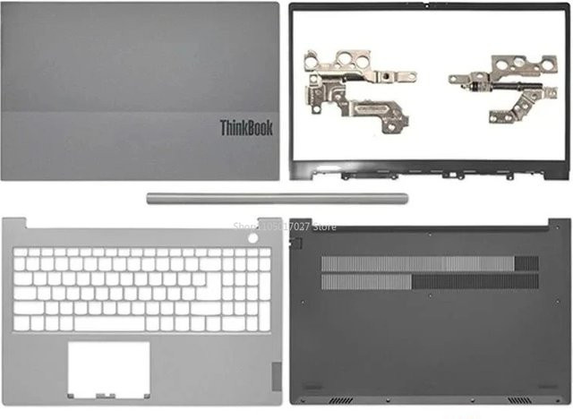 Lenovo Laptop-Hülle für Thinkbook 15 G2 ITL, 15 G3 und G2 in Grau mit LCD-Rückseite, vorderer Lünette, Scharnieren, Handballenauflage und Untergehäuse (5CB1B34809) - Bild 1