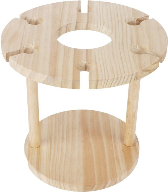 TOMTOP JMS Weinregal aus Holz in Beige mit Glasbecherhalter und Organizer für 1 Weinflasche und 6 Gläser - Bild 1