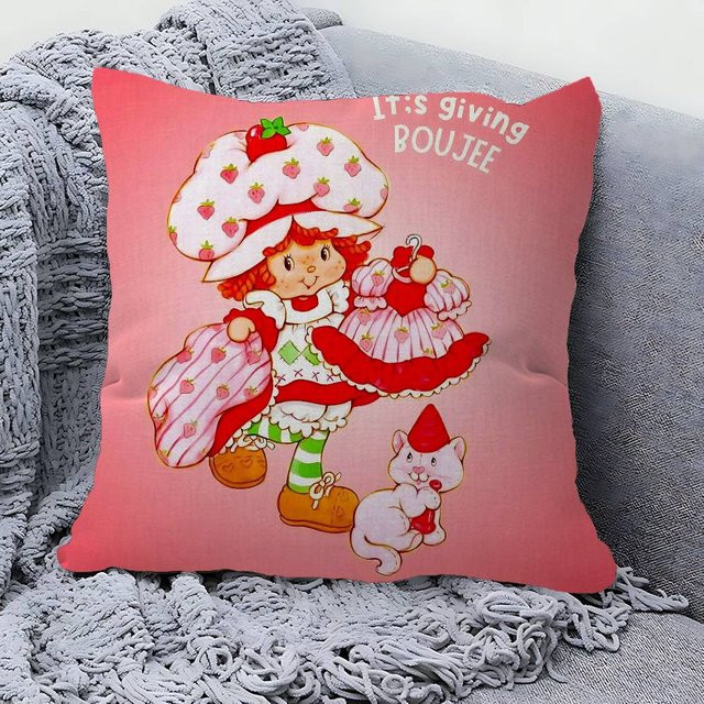 JMG Clothing Kissenbezug Erdbeerkuchen-Mädchen in Pink, quadratisch, B/T/H: 35 x 35 x 0 cm - Bild 1