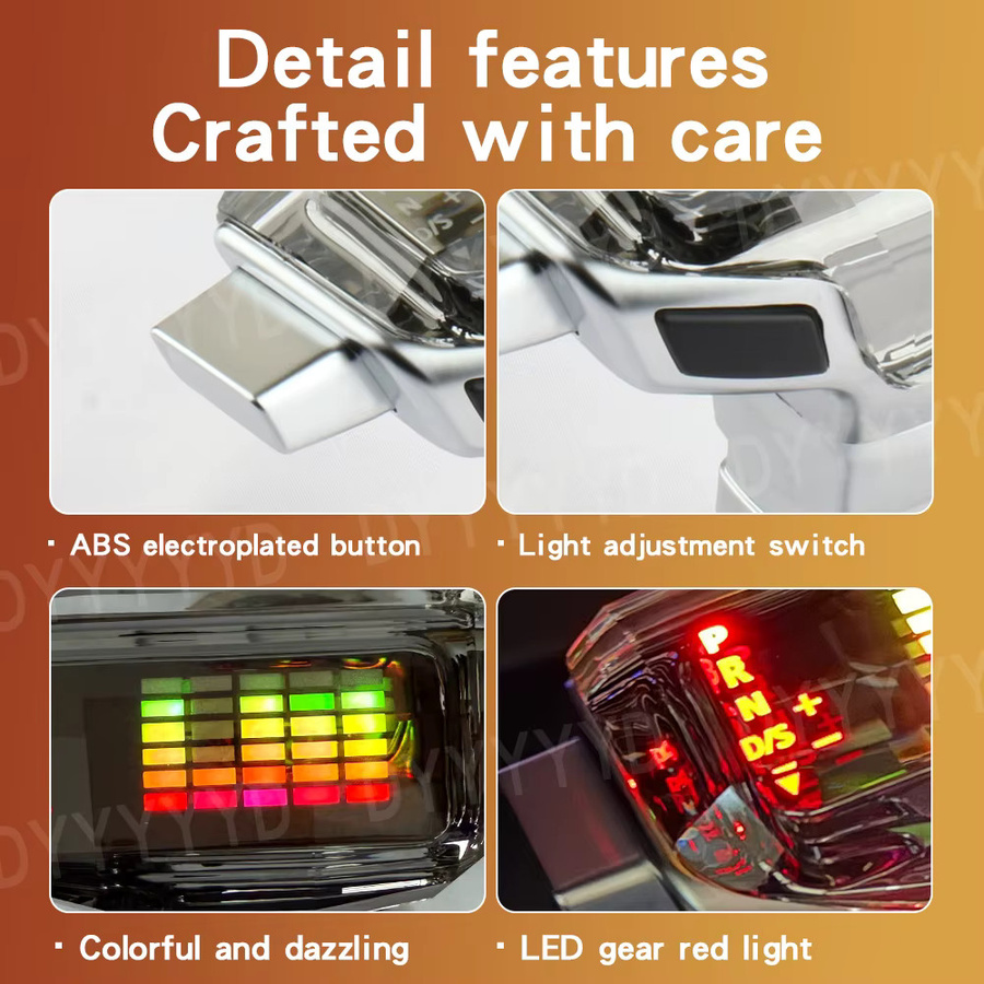 DEXINGTE Kristall-Schaltknauf mit LED-Beleuchtung für Audi, VW Passat, Golf, Tiguan, Skoda Octavia, CC, DSG-Schalthebel, transparent - Bild 4