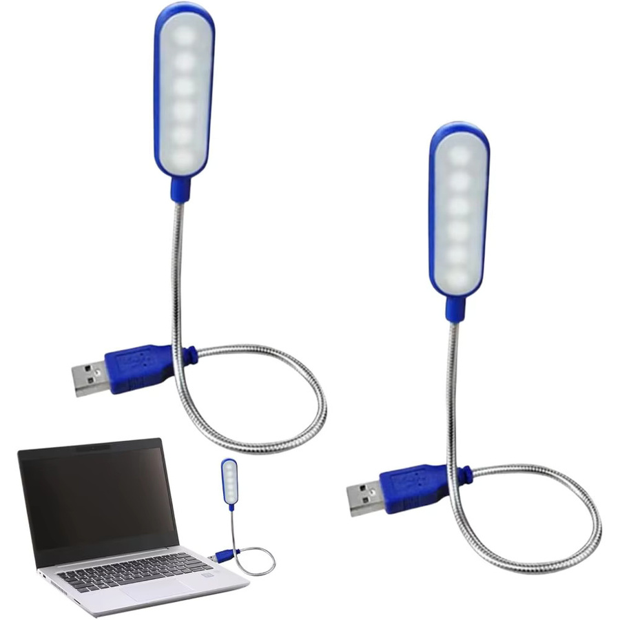 JOYINLED Flexible USB-LED-Leselampe in Blau als tragbare Mini-Buchleuchte mit Clip für Laptop und Notebook - Bild 2
